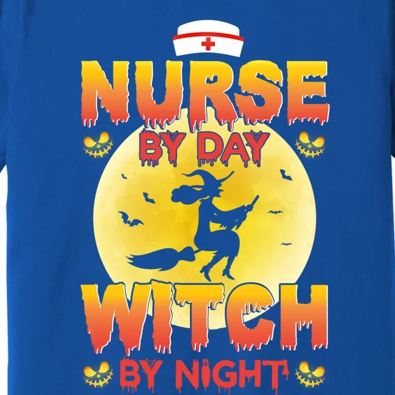 Nurse By Day Witch By Night Halloween For Nurses Rn Lpn Prn Gift Premium T-Shirt