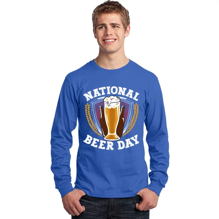 National Beer Day Funny Gift Tall Long Sleeve T-Shirt