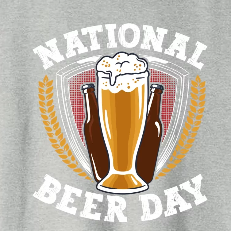 National Beer Day Funny Gift Women's Crop Top Tee