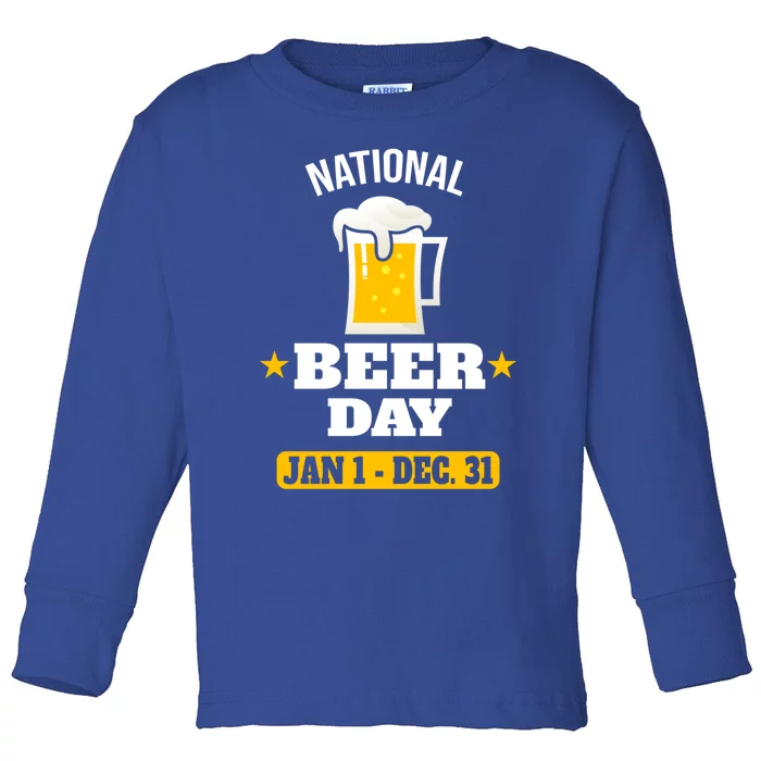 National Beer Day Gift Cool Gift Toddler Long Sleeve Shirt