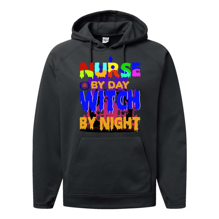 Nurse By Day Witch By Night Performance Fleece Hoodie