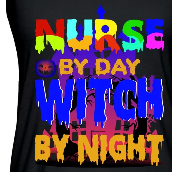 Nurse By Day Witch By Night Ladies Essential Flowy Tank