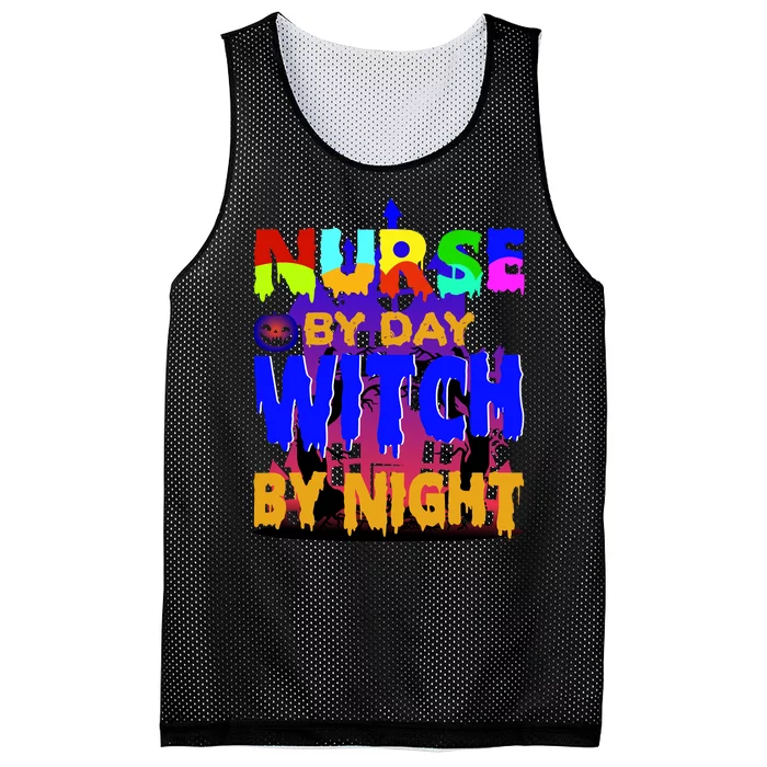 Nurse By Day Witch By Night Mesh Reversible Basketball Jersey Tank