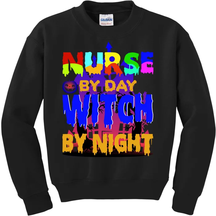 Nurse By Day Witch By Night Kids Sweatshirt