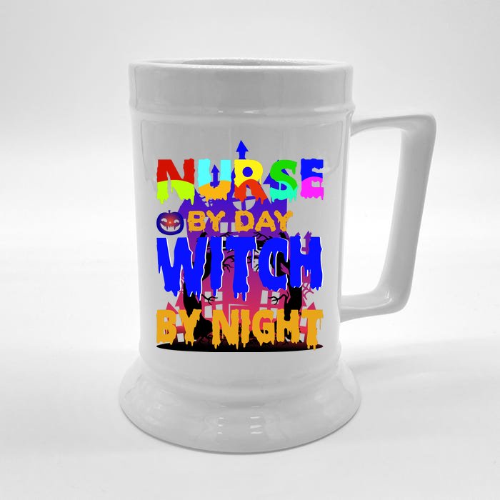 Nurse By Day Witch By Night Front & Back Beer Stein