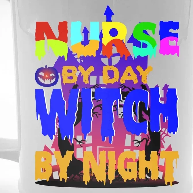 Nurse By Day Witch By Night Front & Back Beer Stein