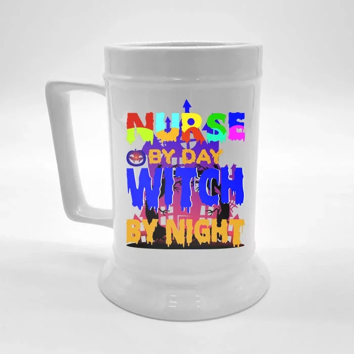 Nurse By Day Witch By Night Front & Back Beer Stein