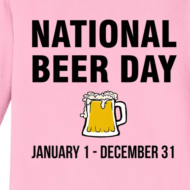 National Beer Day January 1 To December 31 Gift Baby Long Sleeve Bodysuit