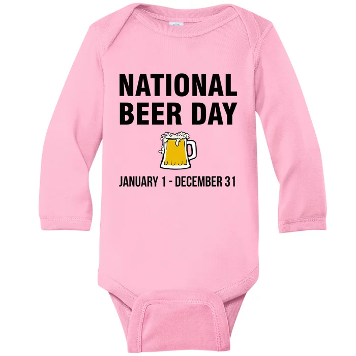 National Beer Day January 1 To December 31 Gift Baby Long Sleeve Bodysuit