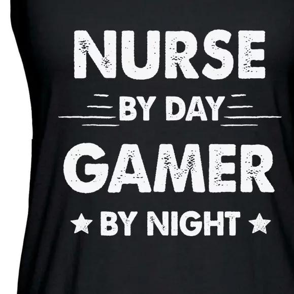 Nurse By Day Gamer By Night Ladies Essential Flowy Tank