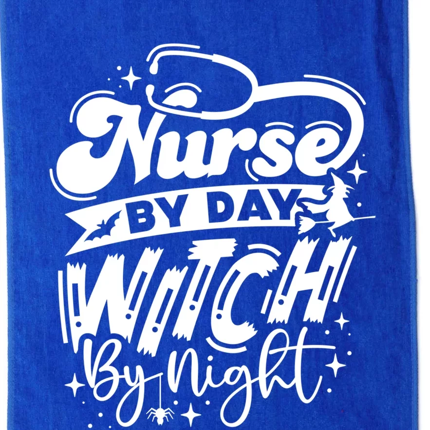 Nurse By Day Witch By Night Halloween Funny Gift Platinum Collection Golf Towel