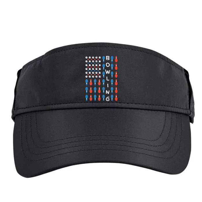 National Bowling Day American Flag Bowling Bowler Team Adult Drive Performance Visor