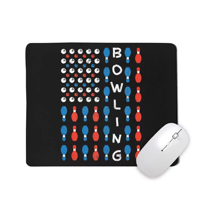 National Bowling Day American Flag Bowling Bowler Team Mousepad