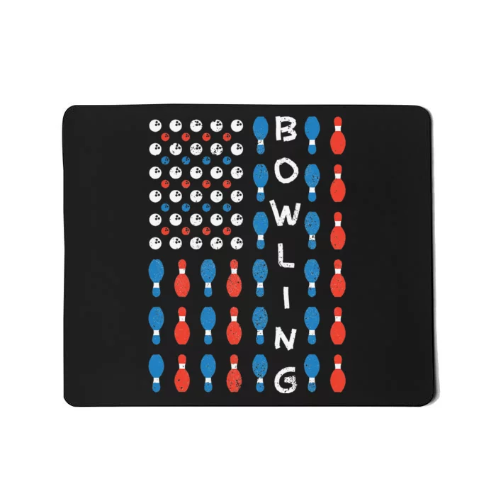 National Bowling Day American Flag Bowling Bowler Team Mousepad