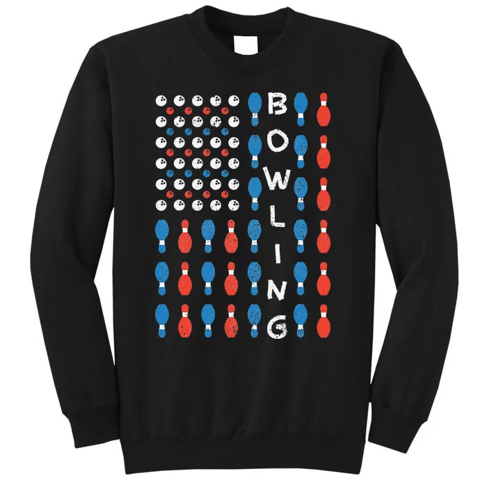 National Bowling Day American Flag Bowling Bowler Team Tall Sweatshirt