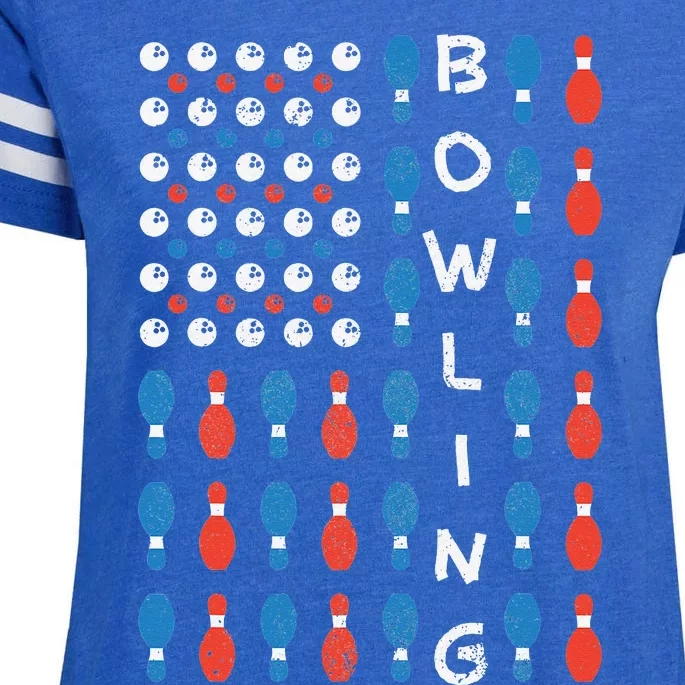 National Bowling Day American Flag Bowling Bowler Team Enza Ladies Jersey Football T-Shirt