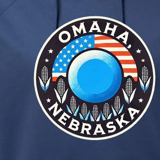 Nebraska Blue Dot Democratic 2nd District Omaha Kamala 2024 Performance Fleece Hoodie