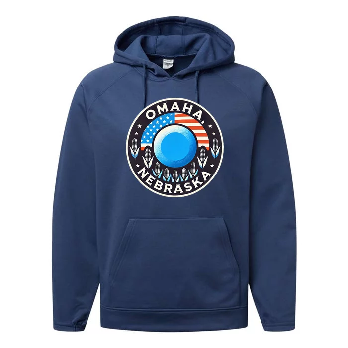 Nebraska Blue Dot Democratic 2nd District Omaha Kamala 2024 Performance Fleece Hoodie