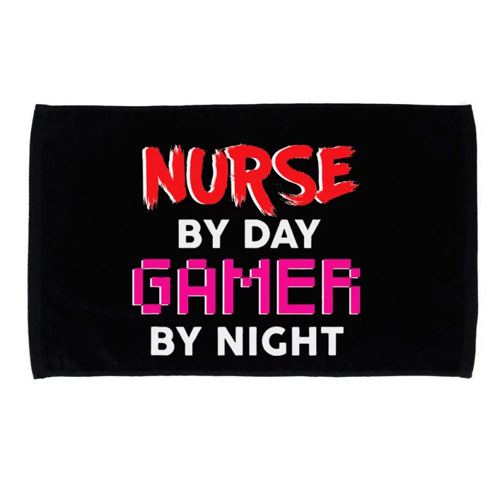 Nurse By Day Gamer By Night, Gaming Nurses Microfiber Hand Towel