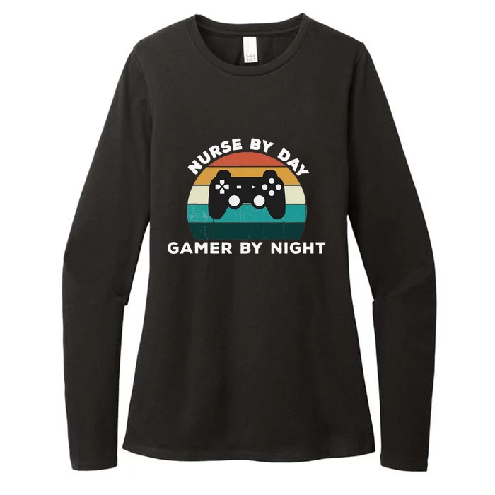 Nurse By Day Gamer By Night Video Games Lover Gamer Womens CVC Long Sleeve Shirt