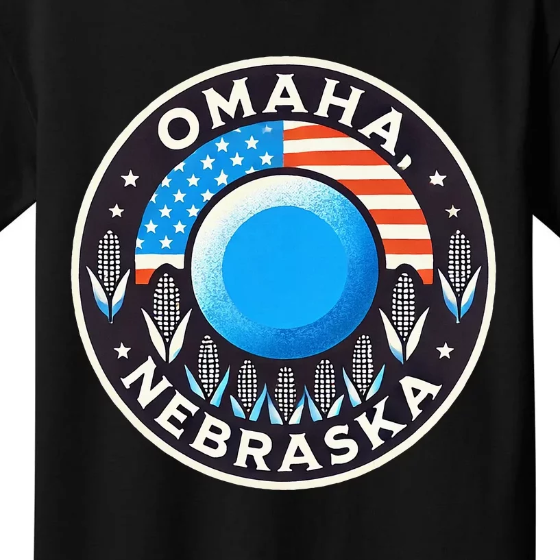 Nebraska Blue Dot Democratic 2nd District Omaha Kamala 2024 Kids T-Shirt