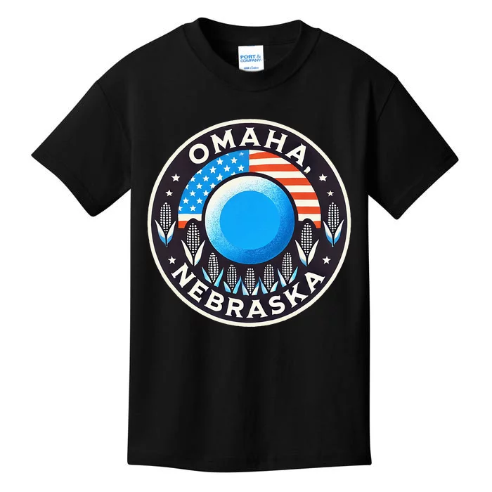 Nebraska Blue Dot Democratic 2nd District Omaha Kamala 2024 Kids T-Shirt