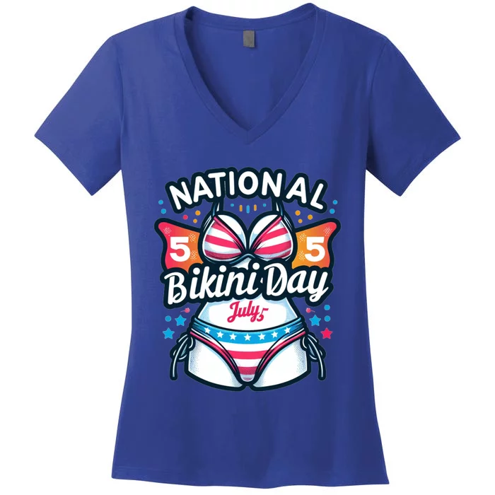 National Bikini Day Meaningful Gift Women's V-Neck T-Shirt