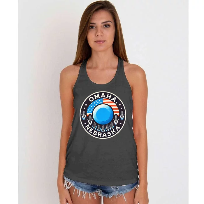 Nebraska Blue Dot Democratic 2nd District Omaha Kamala 2024 Women's Knotted Racerback Tank