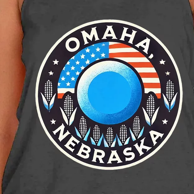 Nebraska Blue Dot Democratic 2nd District Omaha Kamala 2024 Women's Knotted Racerback Tank