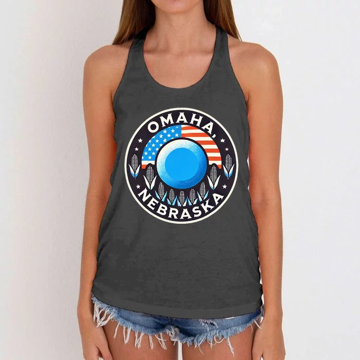 Nebraska Blue Dot Democratic 2nd District Omaha Kamala 2024 Women's Knotted Racerback Tank