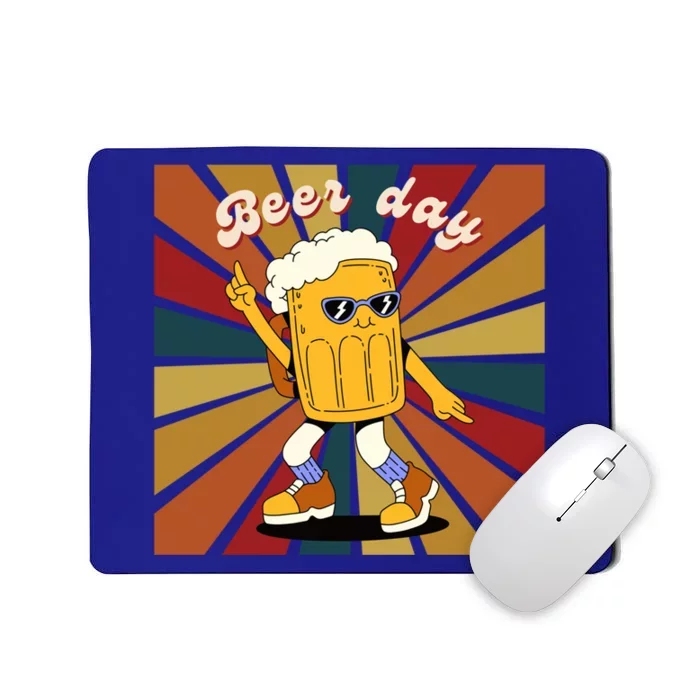 National Beer Day Happy Retro Beer Day Dance Gift Mousepad