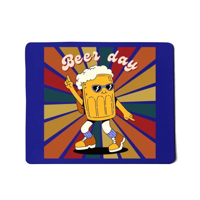 National Beer Day Happy Retro Beer Day Dance Gift Mousepad