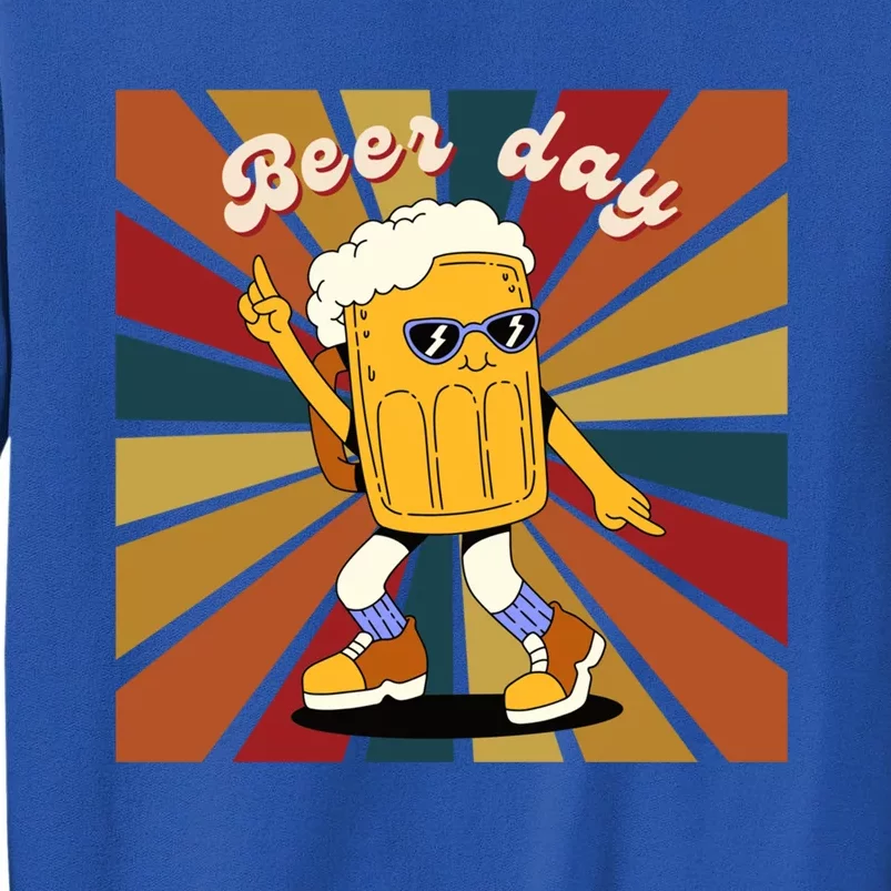 National Beer Day Happy Retro Beer Day Dance Gift Tall Sweatshirt