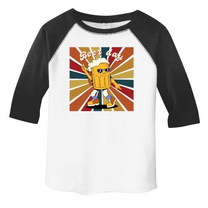 National Beer Day Happy Retro Beer Day Dance Gift Toddler Fine Jersey T-Shirt