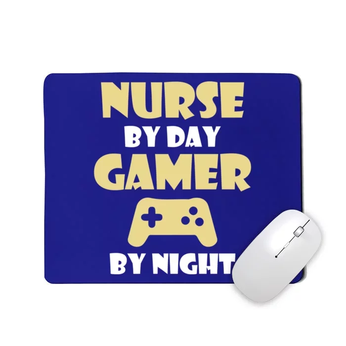 Nurse By Day Gamer By Night Funny Nursing Student Cool Gift Mousepad