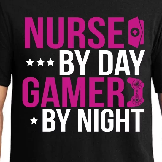 Nurse By Day Gamer By Night Funny Nursing Student Gift Pajama Set