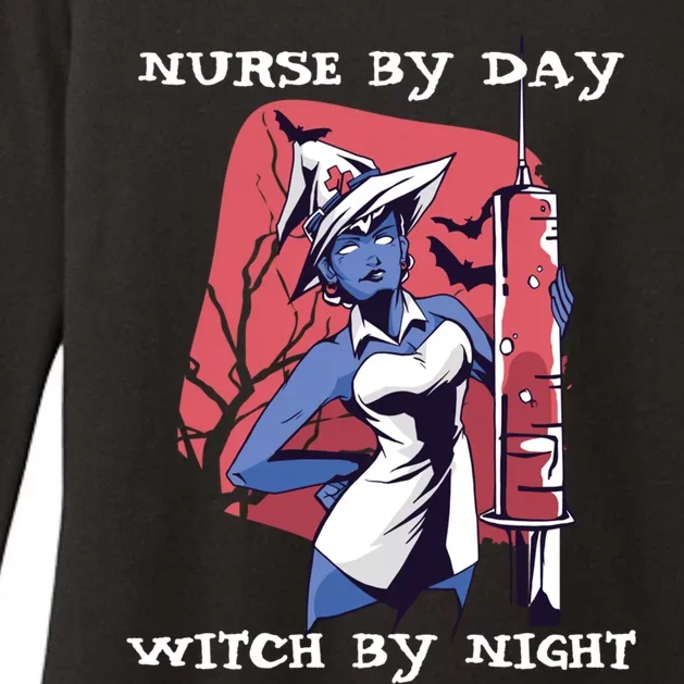 Nurse By Day Witch By Night Rn Nursing Student Halloween Gift Womens CVC Long Sleeve Shirt