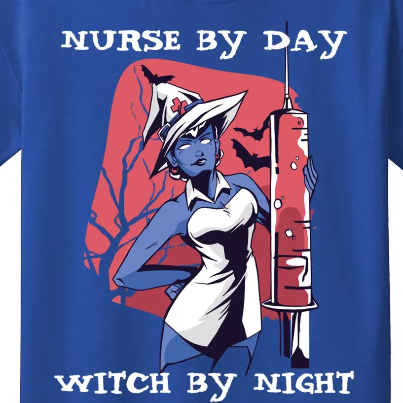 Nurse By Day Witch By Night Rn Nursing Student Halloween Gift Kids T-Shirt