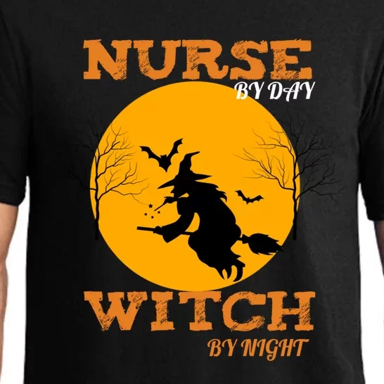 Nurse By Day Witch By Night Funny Nurse Halloween Gift Pajama Set