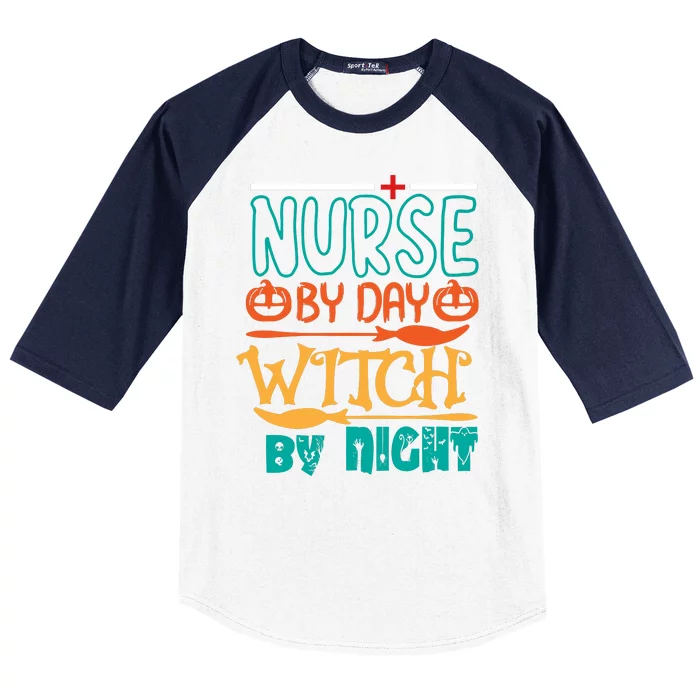 Nurse By Day Witch By Night Baseball Sleeve Shirt