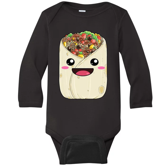 National Burrito Day Mexican Tortilla Guacamole Taco Baby Long Sleeve Bodysuit