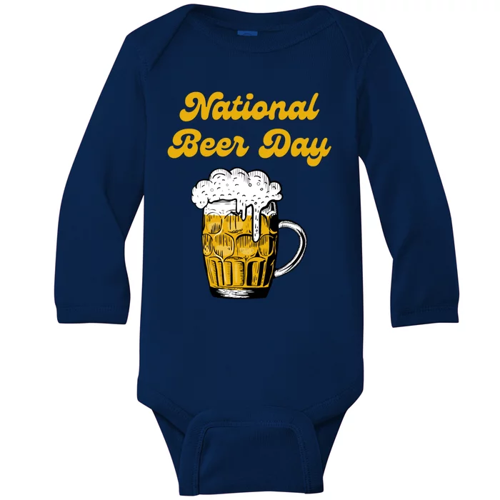 National Beer Day Beer Lover Gift Cool Gift Baby Long Sleeve Bodysuit