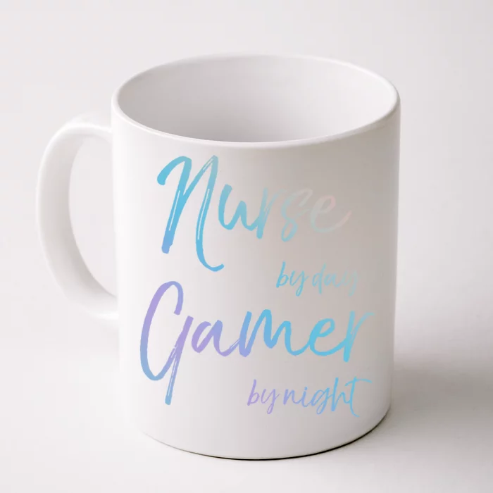 Nurse By Day Gamer By Night Funny National Nurses Week Gift Front & Back Coffee Mug