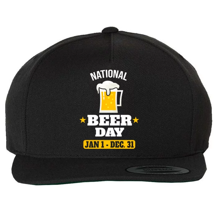 National Beer Day Funny Beer Design For Craft Beer Lovers Great Gift Wool Snapback Cap