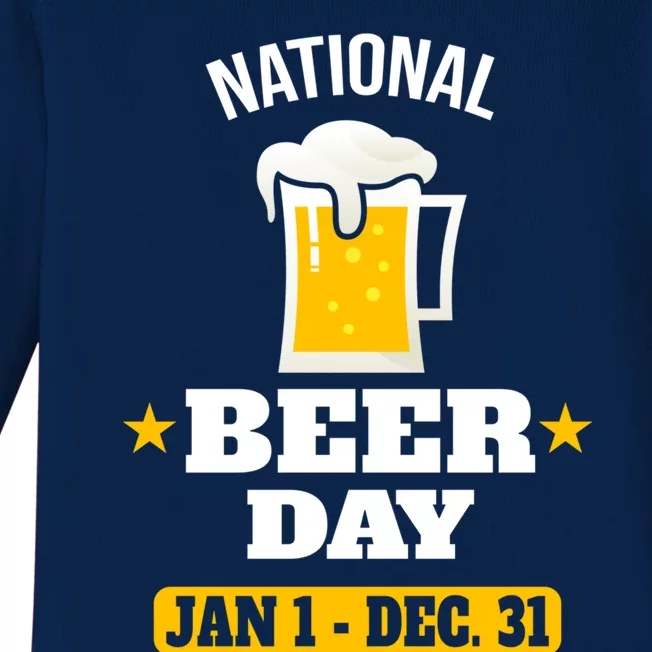 National Beer Day Funny Beer Design For Craft Beer Lovers Great Gift Baby Long Sleeve Bodysuit