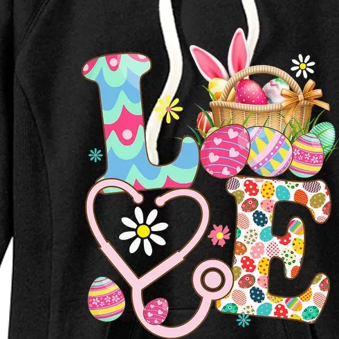 Nurse Bunny Easter Day Love Stethoscope Scrub Women's Fleece Hoodie