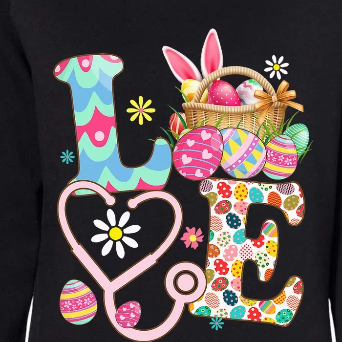 Nurse Bunny Easter Day Love Stethoscope Scrub Womens California Wash Sweatshirt