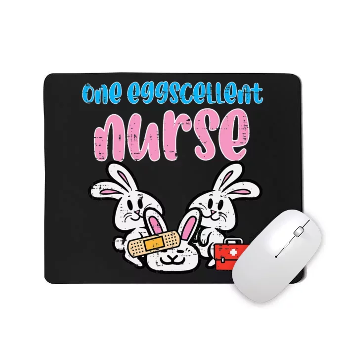 Nurse Bunny Ears Egg Stethoscope Cute Easter Scrub Mousepad