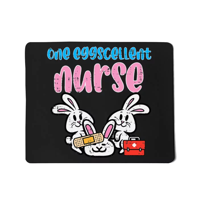 Nurse Bunny Ears Egg Stethoscope Cute Easter Scrub Mousepad