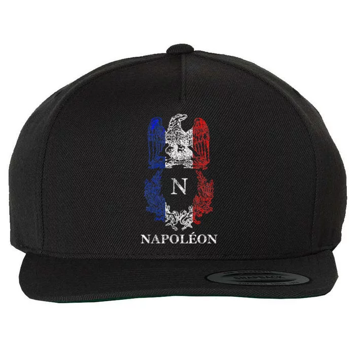 Napoleon Bonaparte Eagle Emblem Insignia French Flag Wool Snapback Cap